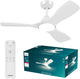 Philips led philips olas ventilator met led lamp - diameter: 106cm - instelbaar wit licht van 3000k tot 6500k - dimbaar tot 5% - inclusief afstandsbediening - 2650 lumen - wit