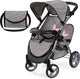 Bayer design tweeling poppenwagen twin xeo, dubbele poppenwagen, verstelbare duwstang, tas in jeans-grijs, roze