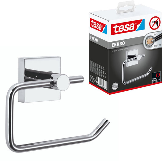 Tesa® ekkro toiletrolhouder, hoogglans verchroomd metaal, zelfklevend