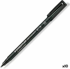 Staedtler viltstift lumocolor 317 permanent m zwart - 10 stuks