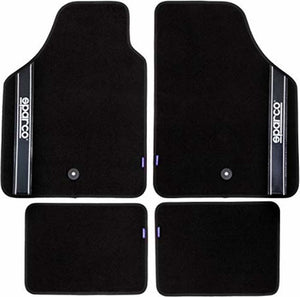 Sparco automatten universeel set van 4 - stof - zwart