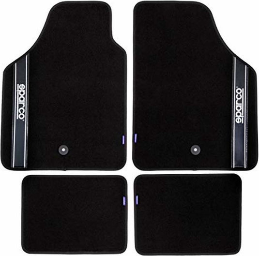Sparco automatten universeel set van 4 - stof - zwart
