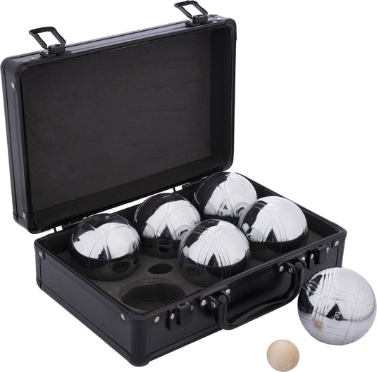 Engelhart jeu de boules set 6 ballen in zwarte aluminium koffer – ø74 mm 720 g – metalen ballen – geschikt voor elke jeu de boules baan – pétanque set – longfield