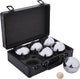Engelhart jeu de boules set 6 ballen in zwarte aluminium koffer – ø74 mm 720 g – metalen ballen – geschikt voor elke jeu de boules baan – pétanque set – longfield