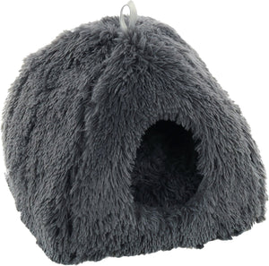 Flamingo kattenbed – katten slaapmand – kattenhuis – kattenhol – cat cave – grijs, 39 x 39 x 42 cm – slaapplaats krems