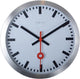 Nextime station – wandklok – 35 cm – geborsteld aluminium – wit