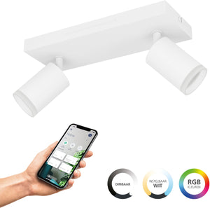 Eglo connect.z melitello-z smart spot - led - 25 cm - wit - instelbaar rgb wit licht - dimbaar - zigbee