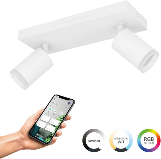 Eglo connect.z melitello-z smart spot - led - 25 cm - wit - instelbaar rgb wit licht - dimbaar - zigbee