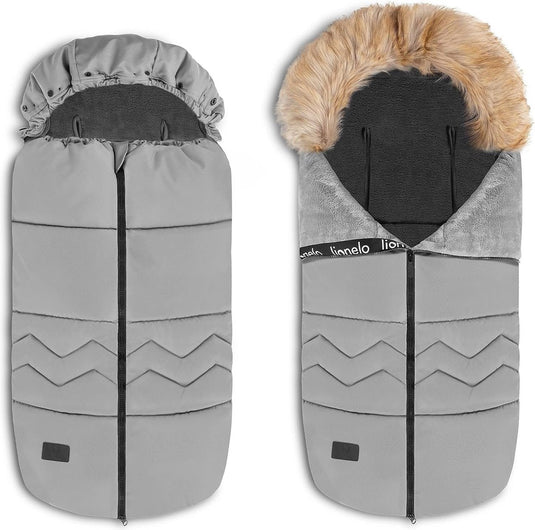 Lionelo frode slaapzak voor kinderen - voor sleeën - autostoel-kinderwagen - anti-allergisch - waterdicht - warm - bont - winter - 90x45 cm