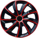 Nrm - stig extra wieldoppen 15 - rood zwart- set van 4 stuks - abs duurzaam resistant