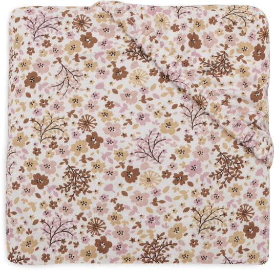 Jollein hoeslaken ledikant - 70 75x140 150cm - jersey - flower fairies