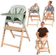 Lionelo megan – houten kinderstoel eetstoel baby – meegroeistoel 3in1: van 6 mnd tot 110 kg – verstelbare: zitting voetsteun tafel – 5-puntsgordel – dienblad met siliconen inzet – wasbaar kussen – antislipvoetjes – baby stoel