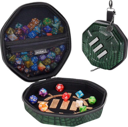 Geronimo games enhance - dice tray case collector's edition (green) - dobbelsteenkoffer en speelbord in 1