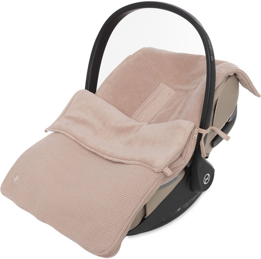 Jollein voetenzak voor autostoel kinderwagen - basic knit - katoen - 42x82cm - wild rose
