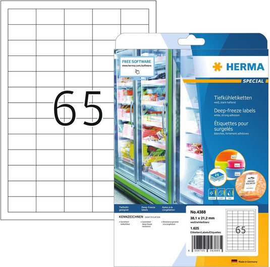 Herma diepvriesetiketten wit 38.1x21.2 a4