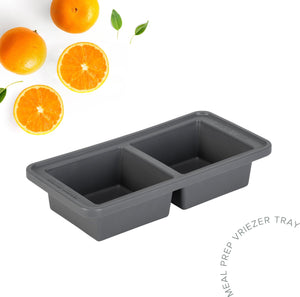 The original foodcube – babyvoedingbewaarbakje – meal prep bakje – diepvriesbakje – vershoudbakje – 100% siliconen vriezer tray met deksel – bpa vrij – geschikt voor vriezer, magnetron, oven vaatwasser – 2x 500ml - grijs