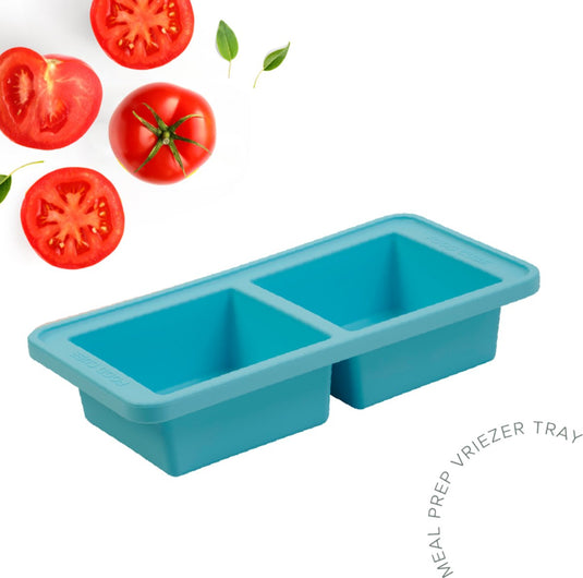 The original foodcube – babyvoedingbewaarbakje – meal prep bakje – diepvriesbakje – vershoudbakje – 100% siliconen vriezer tray met deksel – bpa vrij – geschikt voor vriezer, magnetron, oven vaatwasser – 2x 500ml - blauw