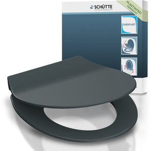 Schütte wc-bril 82704 slim anthrazit - duroplast - super dun - soft close - afklikbaar - rvs-scharnieren - belastbaar tot 175 kg - gelakt - antraciet