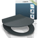 Schütte wc-bril 82704 slim anthrazit - duroplast - super dun - soft close - afklikbaar - rvs-scharnieren - belastbaar tot 175 kg - gelakt - antraciet
