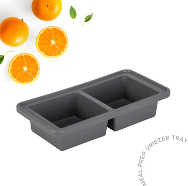 The original foodcube – babyvoedingbewaarbakje – meal prep bakje – diepvriesbakje – vershoudbakje – 100% siliconen vriezer tray met deksel – bpa vrij – geschikt voor vriezer, magnetron, oven vaatwasser – 2x 500ml - grijs
