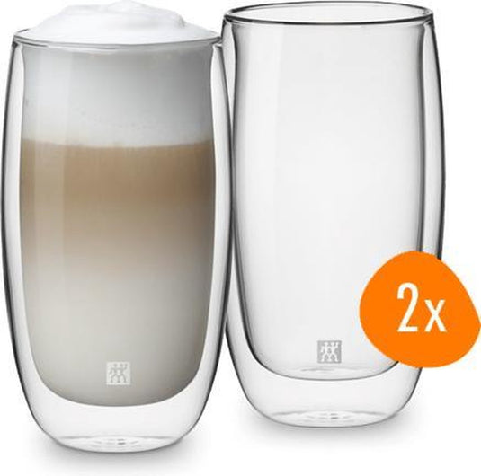Zwilling sorrento dubbelwandig latte macchiato glas - 350 ml - 2 stuks