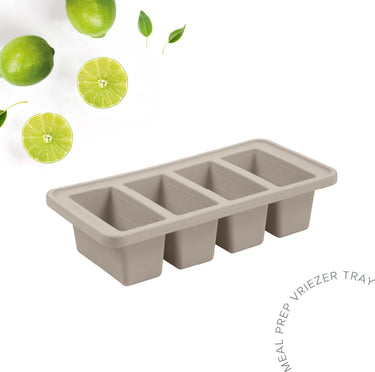 The original foodcube – babyvoedingbewaarbakje – meal prep bakje – diepvriesbakje – vershoudbakje – 100% siliconen vriezer tray met deksel – bpa vrij – geschikt voor vriezer, magnetron, oven vaatwasser – 4x250ml - sand