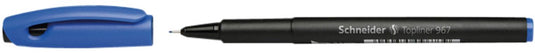 Schneider schrijfwaren schneider fineliner - topliner 967 - lijnbreedte 0,4 mm - blauw - doos a 10 stuks - s-9673