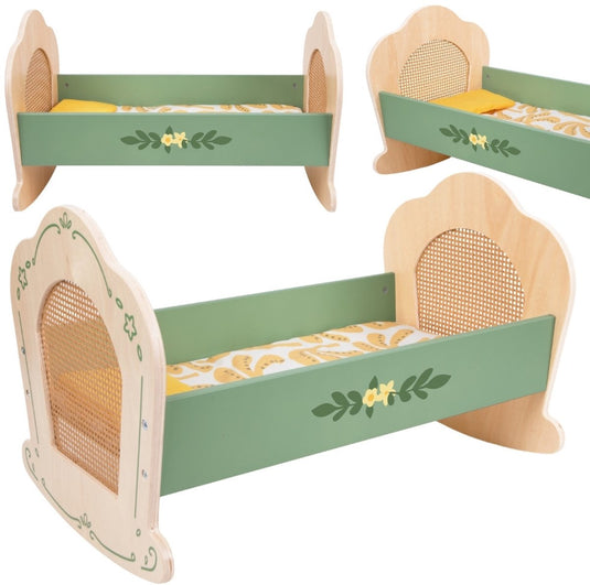 Classic world wooden cradle vintage doll bed - uni