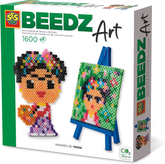 Ses creative ses - beedz art - mini kunstenaar frida - met mini schildersezel - 1600 strijkkralen met legbord