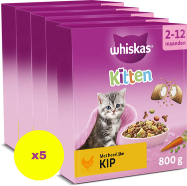 Whiskas kattenbrokken - junior - kip - doos 5x800g