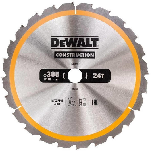 Dewalt accessoires cirkelzaagblad 305x30x60t, negatief 5°, kerf 3mm - dt1960-qz