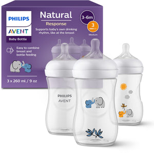 Philips avent natural response babyflessen 260ml – flow 3- 3 flessen - scy903 63