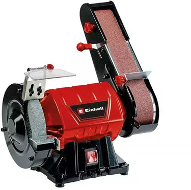 Einhell elektrische werkbank slijp- en bandschuurmachine tc-us 350 - 350 w - band- schijfslijpfunctie - vonkbescherming - incl. grove schuurschijf + schuurband