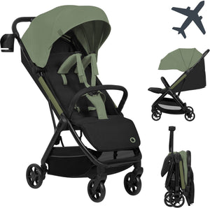Lionelo julie air - ultralichte buggy - reisbuggy - auto-folding compact - slechts 7,5 kg - reizen handbagage - verstelbare rugleuning tot ligstand - xxl zonnescherm met upf50+ - onderhoudsvrije wielen - vanaf 6 maanden tot 22 kg - kinderwagen