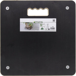 Nature - planttrolley met wieltjes - h12,5 x 38 x 38cm - hout - zwart