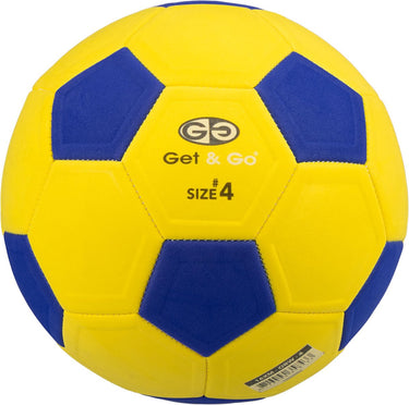 Get go curve bal - kickerball - geel blauw voetbal - curvebal - maat 4 - diameter ca. 21 cm