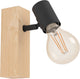 Eglo townshend 3 spot - e27 - 16,5 cm - bruin zwart - fsc hout