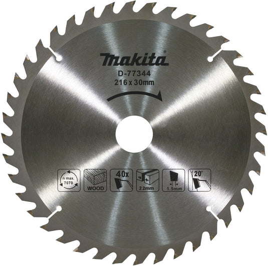 Makita accessoires makita d-77344 afkortzaagblad hout | 216 x 30 mm | 40-tands