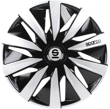 wieldoppen Lazio 15 inch ABS zwart zilver set van 4