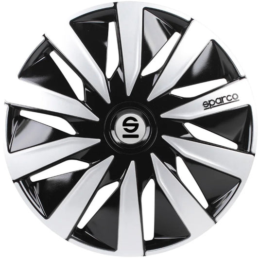 wieldoppen Lazio 15 inch ABS zwart zilver set van 4