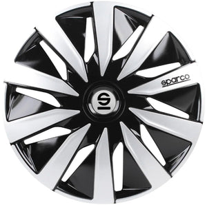 wieldoppen Lazio 14 inch ABS zwart zilver set van 4