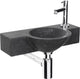 Differnz teti fonteinset - 40x23x8cm - rond - 1 kraangat - zwart