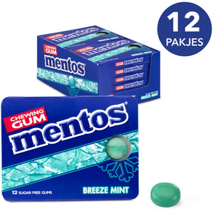 Mentos kauwgom breeze mint suikervrij blister (12 stuks)