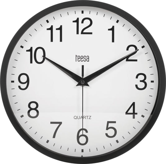 Teesa tsa0037b analoge wandklok 25 cm zwart