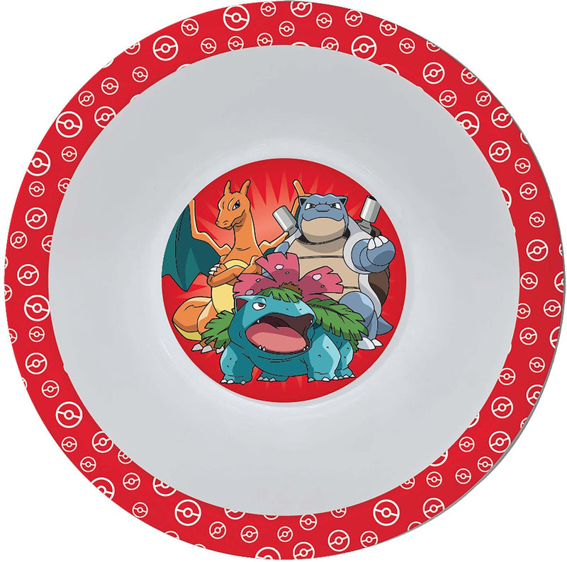 Afbeelding laden in galerijviewer, Pokémon thema kinder bordje - diep - d16 cm - kunststof - rood - kinderservies - kommetje
