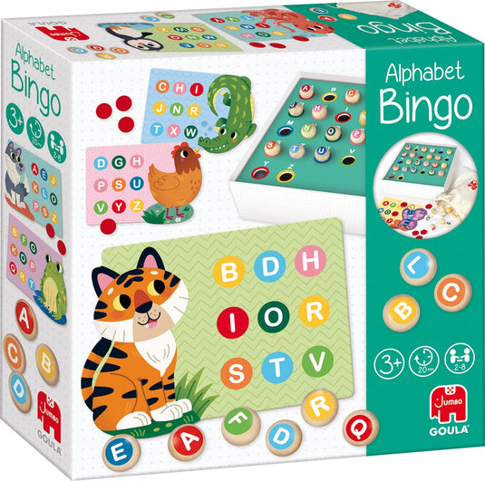 Goula jumbo - - alfabet bingo - spel kinderen 3 jaar - bordspel - leer kleuren en letters