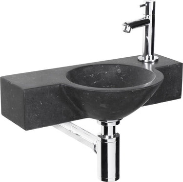 Differnz teti fonteinset - 40x23x8cm - rond - 1 kraangat - zwart