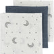 Meyco baby moon hydrofiele doeken - 3-pack - indigo - 70x70cm