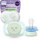 Philips avent ultra start night – glow-in-the-dark siliconen fopspeen – 0-2 mnd – 2 stuks - scf075 18
