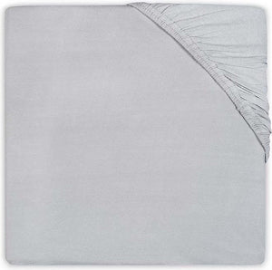 Jollein - baby hoeslaken peuterbed jersey (soft grey) - katoen - hoeslaken peuter, hoeslaken juniorbed - 70x140 75x150cm